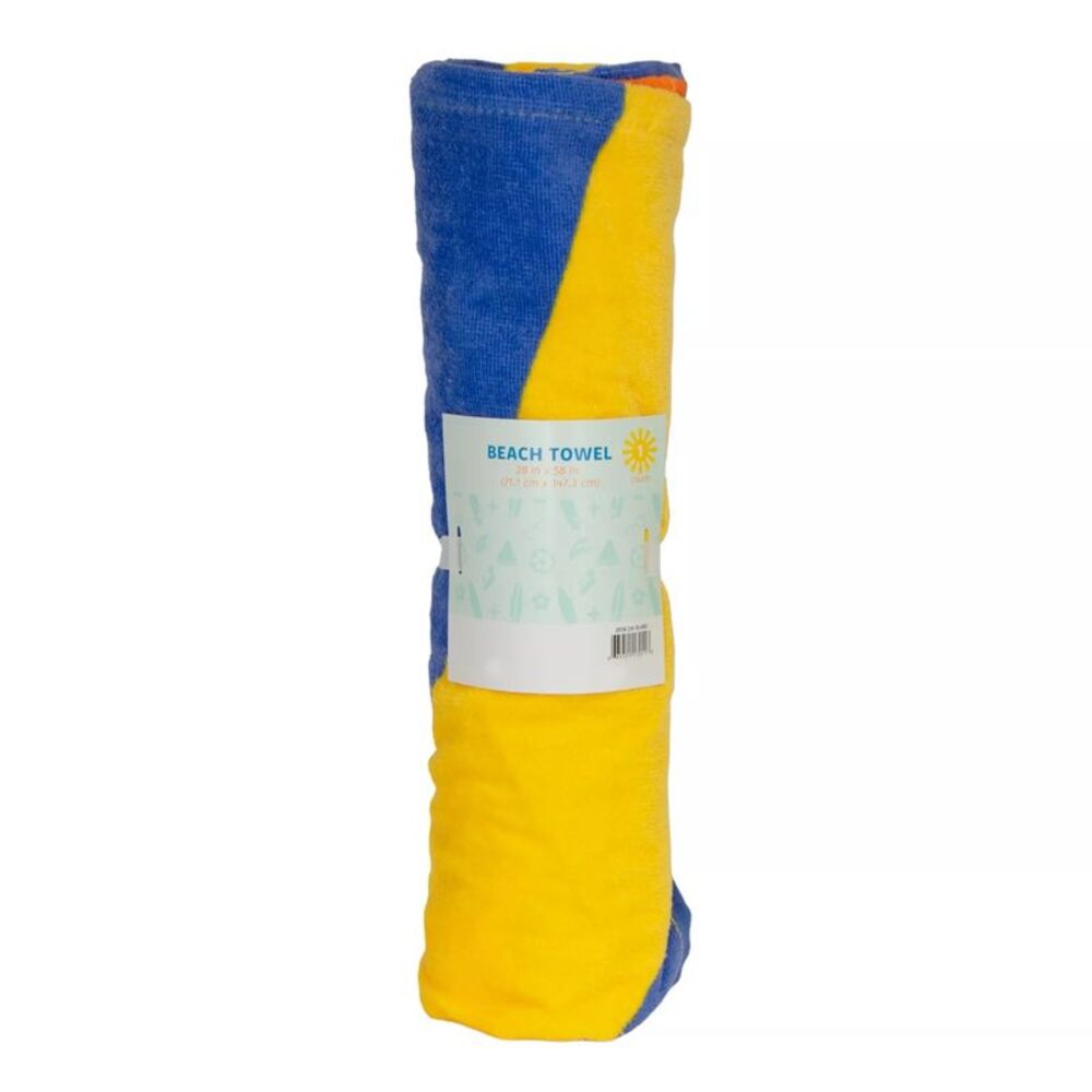 Kids Quick Dry Beach Towel Blue/Yellow Sunrise Garden, 28 x 58 in